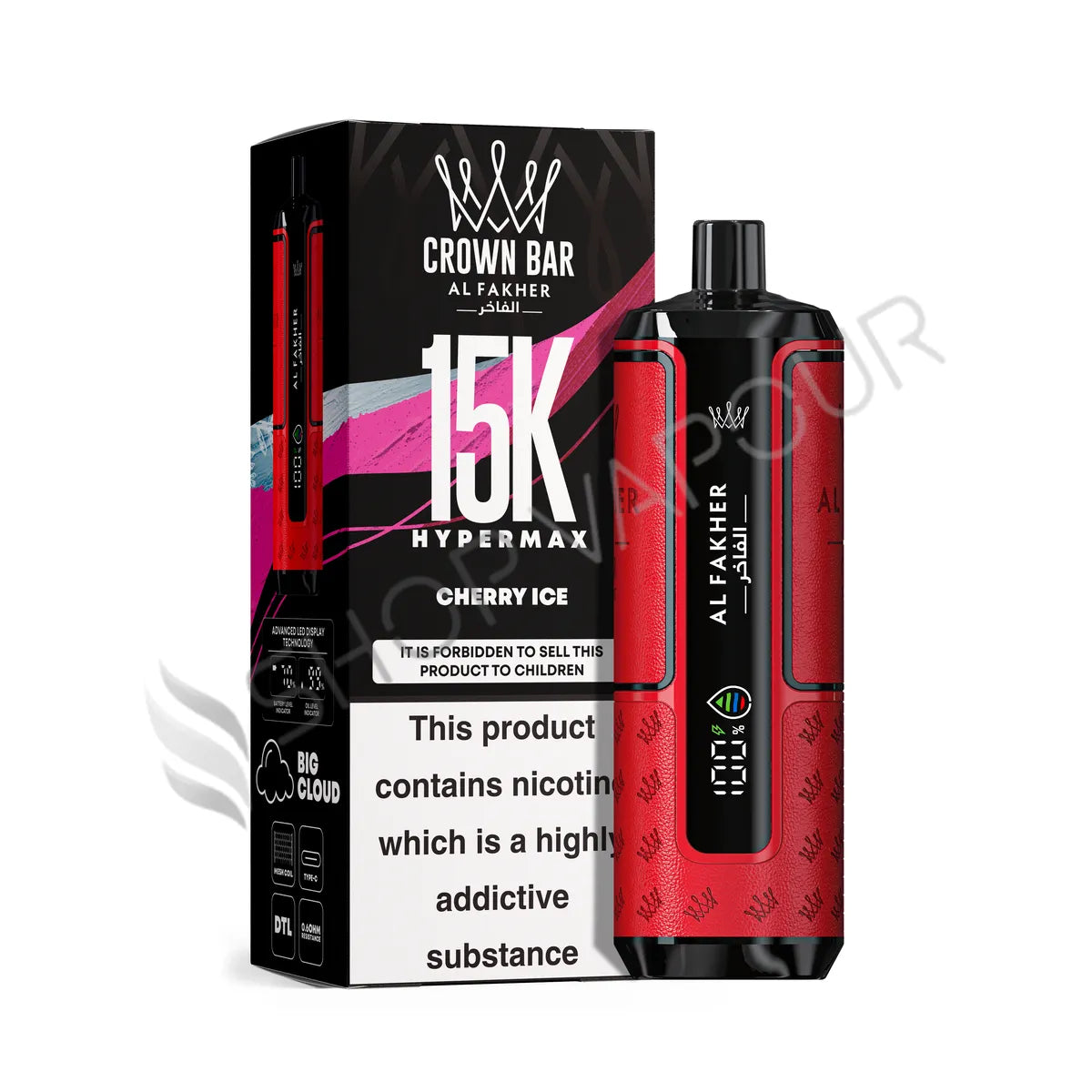 Al Fakher Crown Bar 15k Hyper Max Disposable Vape - Cherry Ice