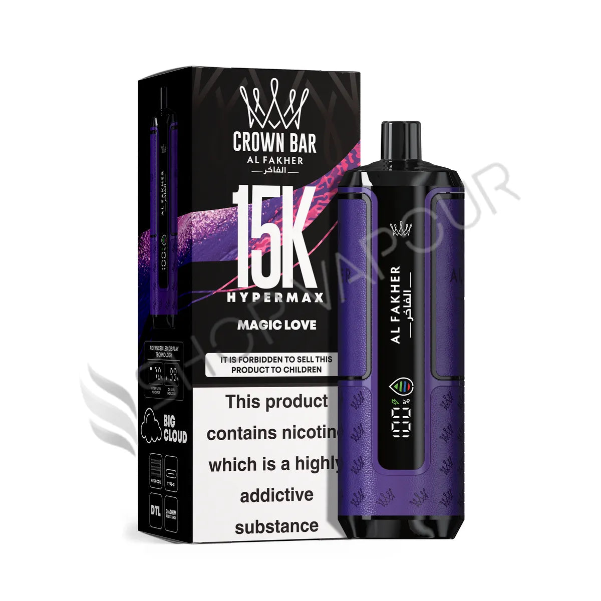 Al Fakher Crown Bar 15k Hyper Max Disposable Vape - Magic Love