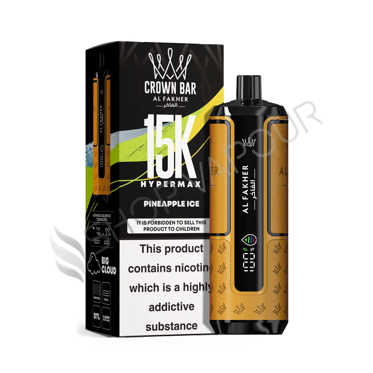 Al Fakher Crown Bar 15k Hyper Max Disposable Vape - Pineapple Ice