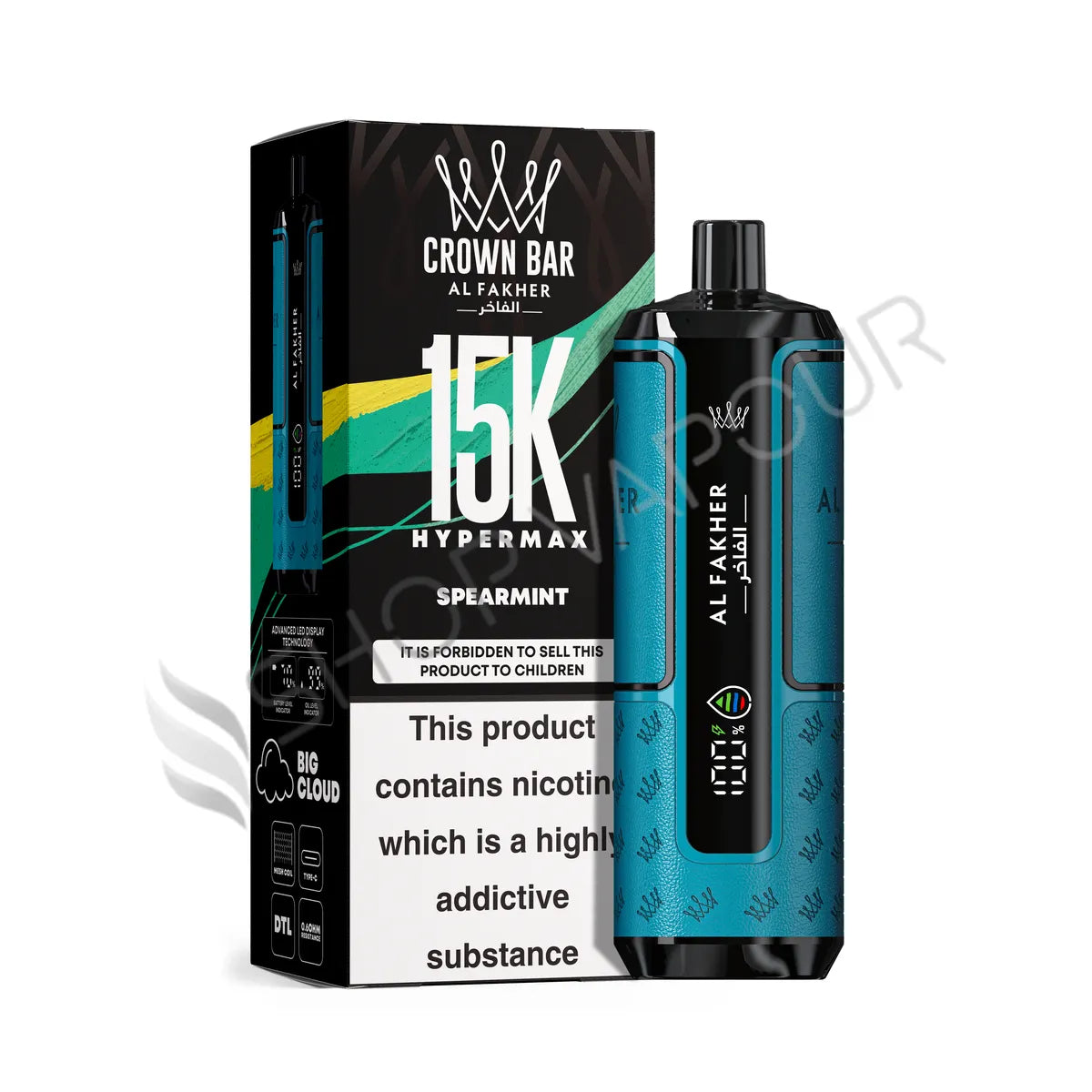 Al Fakher Crown Bar 15k Hyper Max Disposable Vape - Spearmint