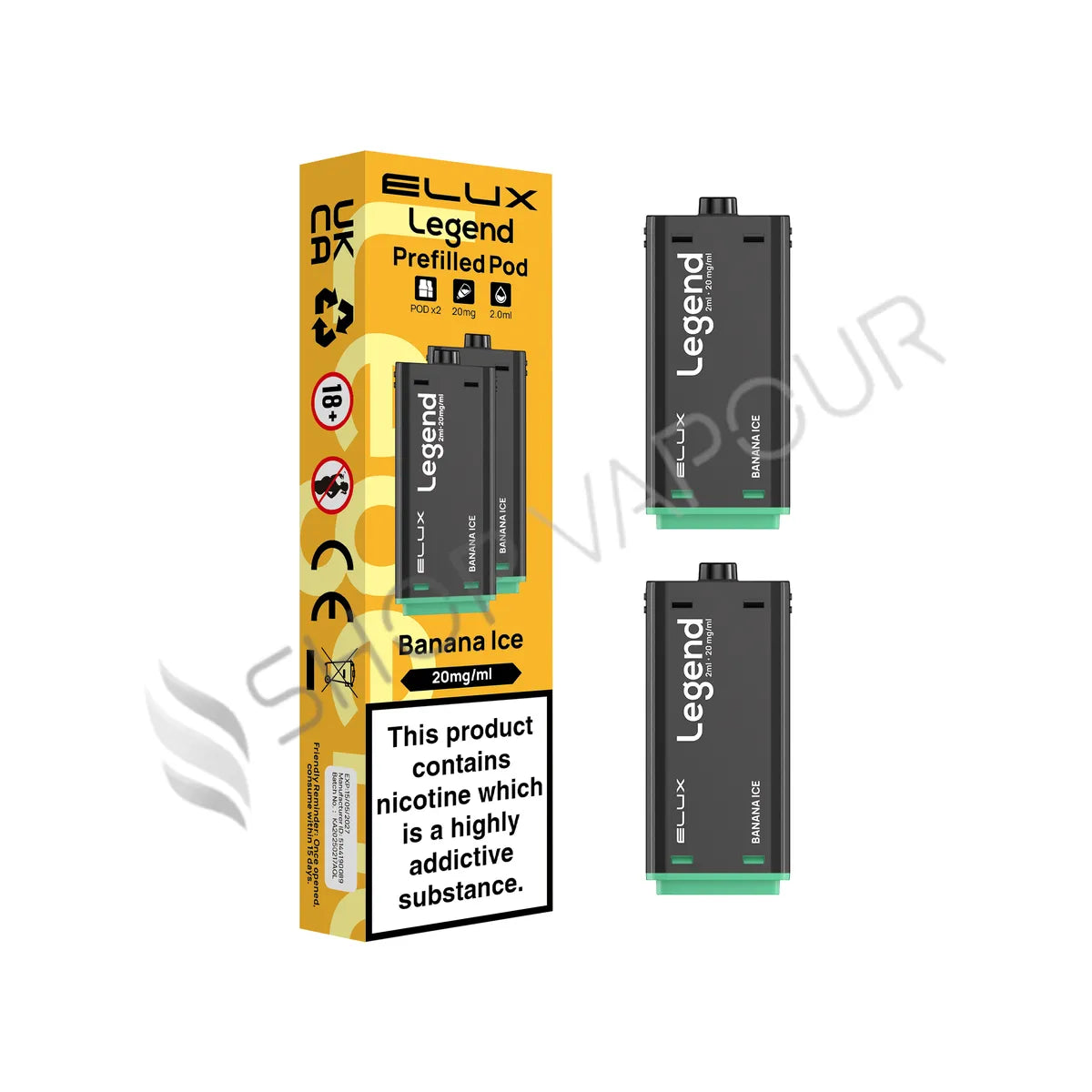 Banana Ice 1500 Prefilled Pods by Elux Legend