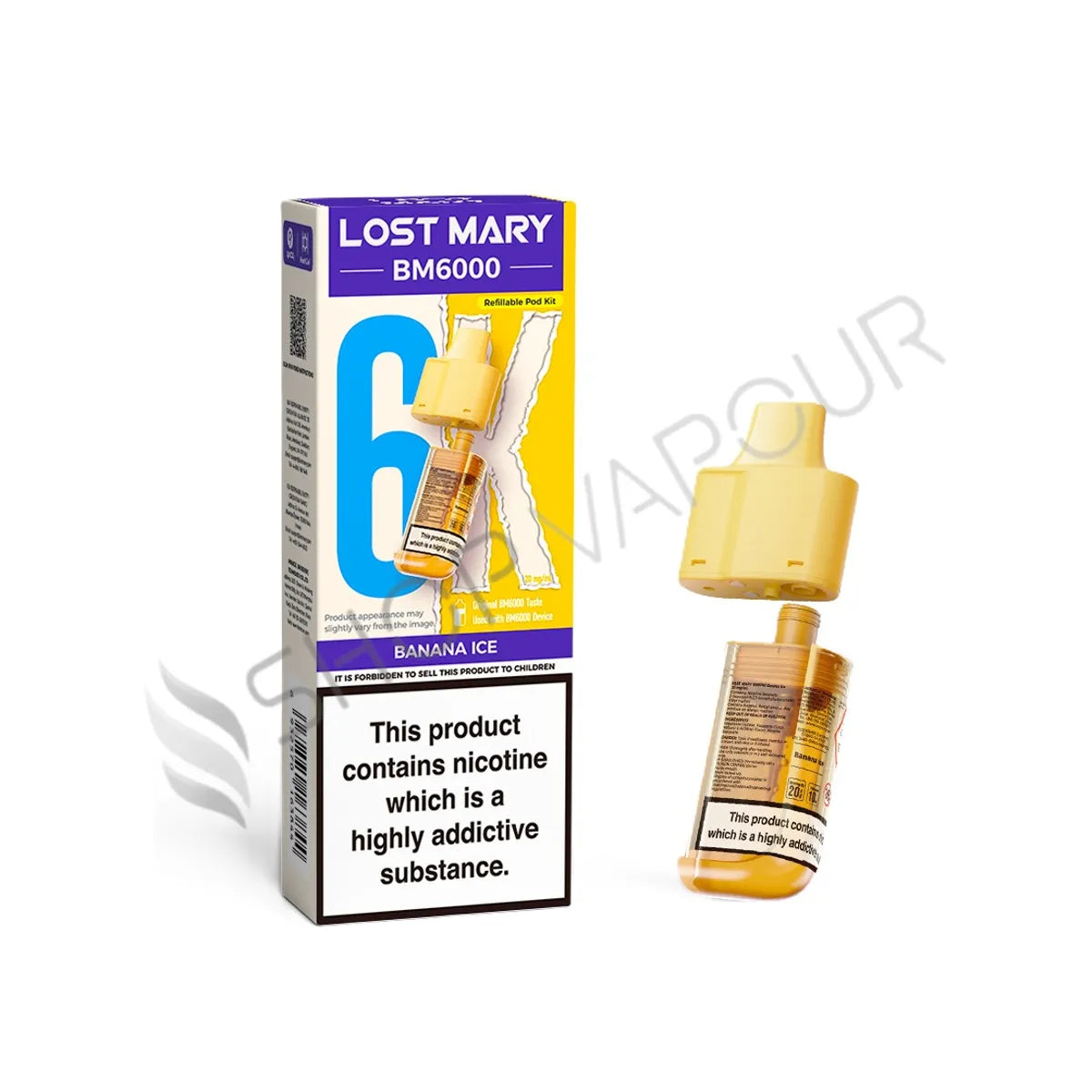 Banana Ice BM6000 Prefilled Pod & Refill by Lost Mary