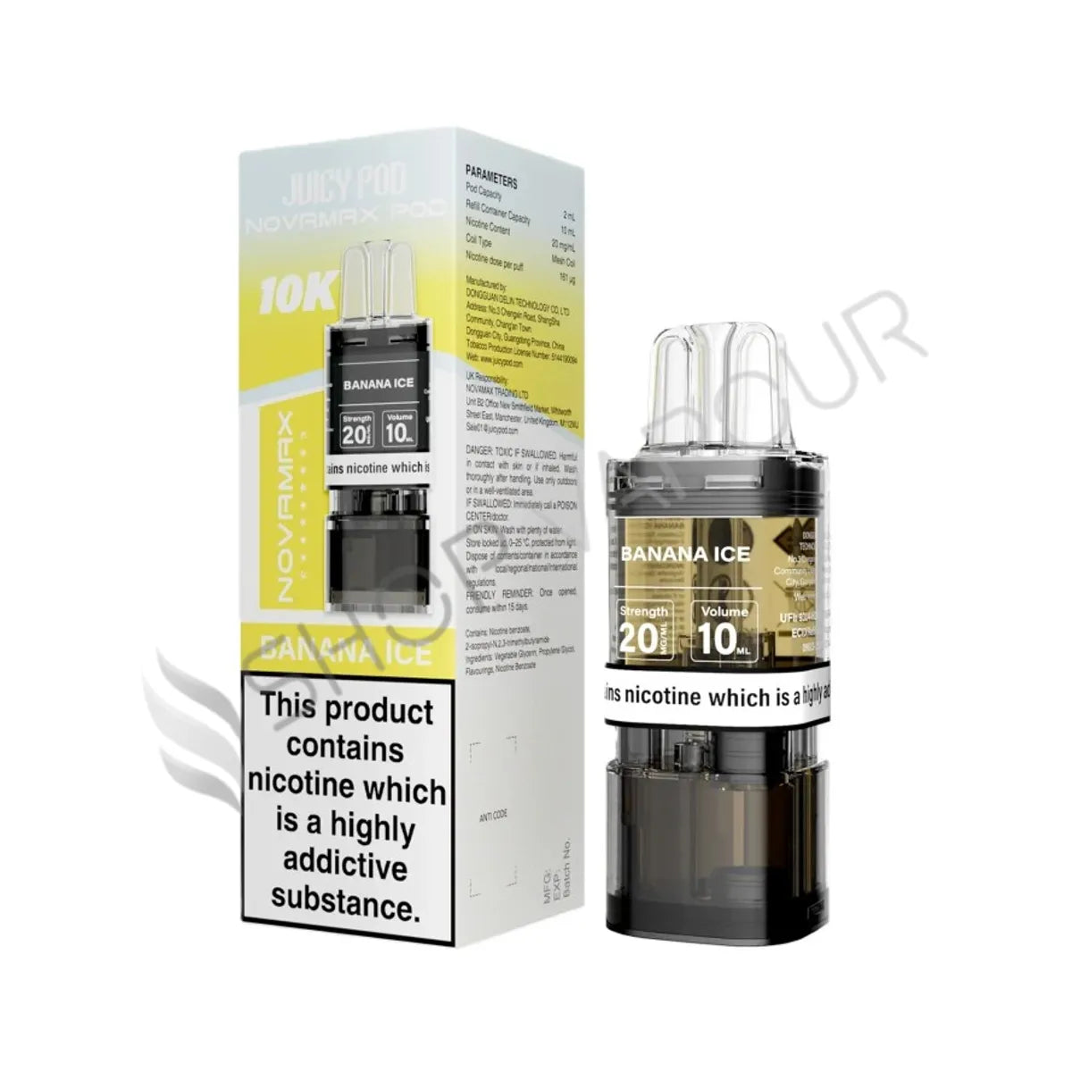 Banana Ice Novamax 10K Prefilled Pod & Refill by Juicy Pod