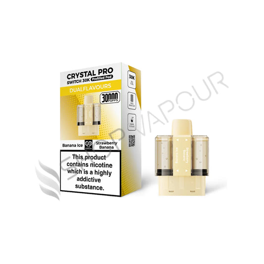 Banana Ice / Strawberry Banana Switch 30K Prefilled Pods by Crystal Pro