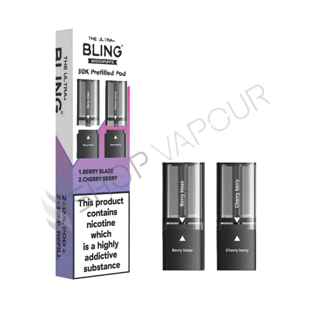 Berry Blaze / Cherry Berry Ultra Plus 30K Prefilled Pod & Refill by The Bling