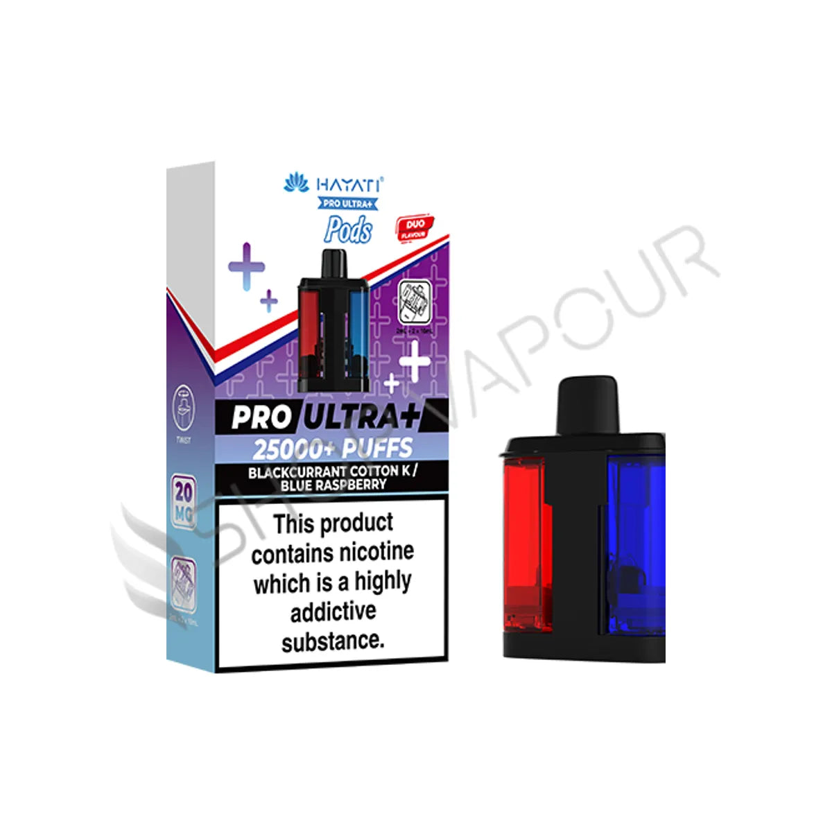 Blackcurrant Cotton Candy / Blue Raspberry Pro Ultra Plus 25K Prefilled Pod & Refill by Hayati