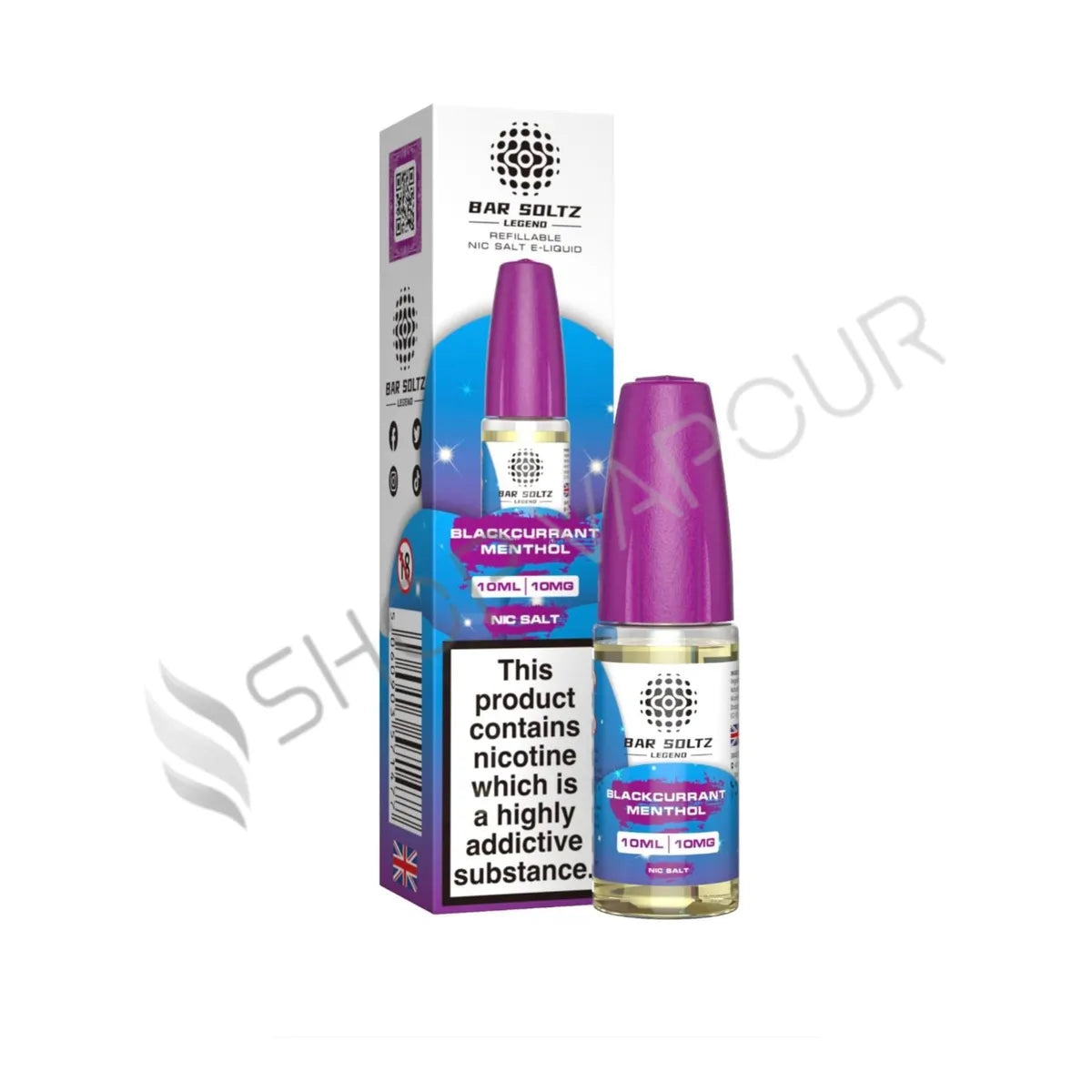 Blackcurrant Menthol Nic Salt E-Liquid by Bar Soltz Legend