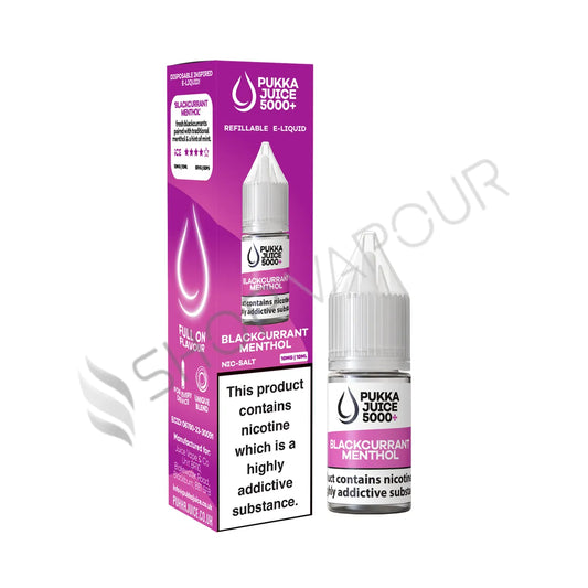 Blackcurrant Menthol Nic Salt E-Liquid by Pukka Juice 5000+