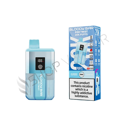 Bloody Bar Ultra Twist 20K Prefilled Pod Kit - Blue Raspberry & Cherry Ice