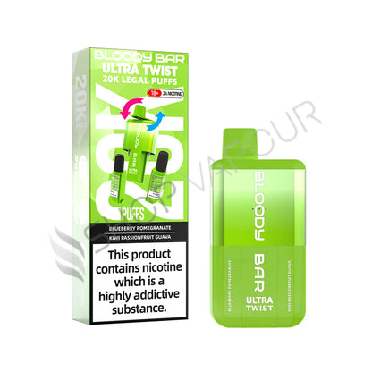 Bloody Bar Ultra Twist 20K Prefilled Pod Kit - Blueberry Pomegranate and Kiwi Passonfruit  Guava