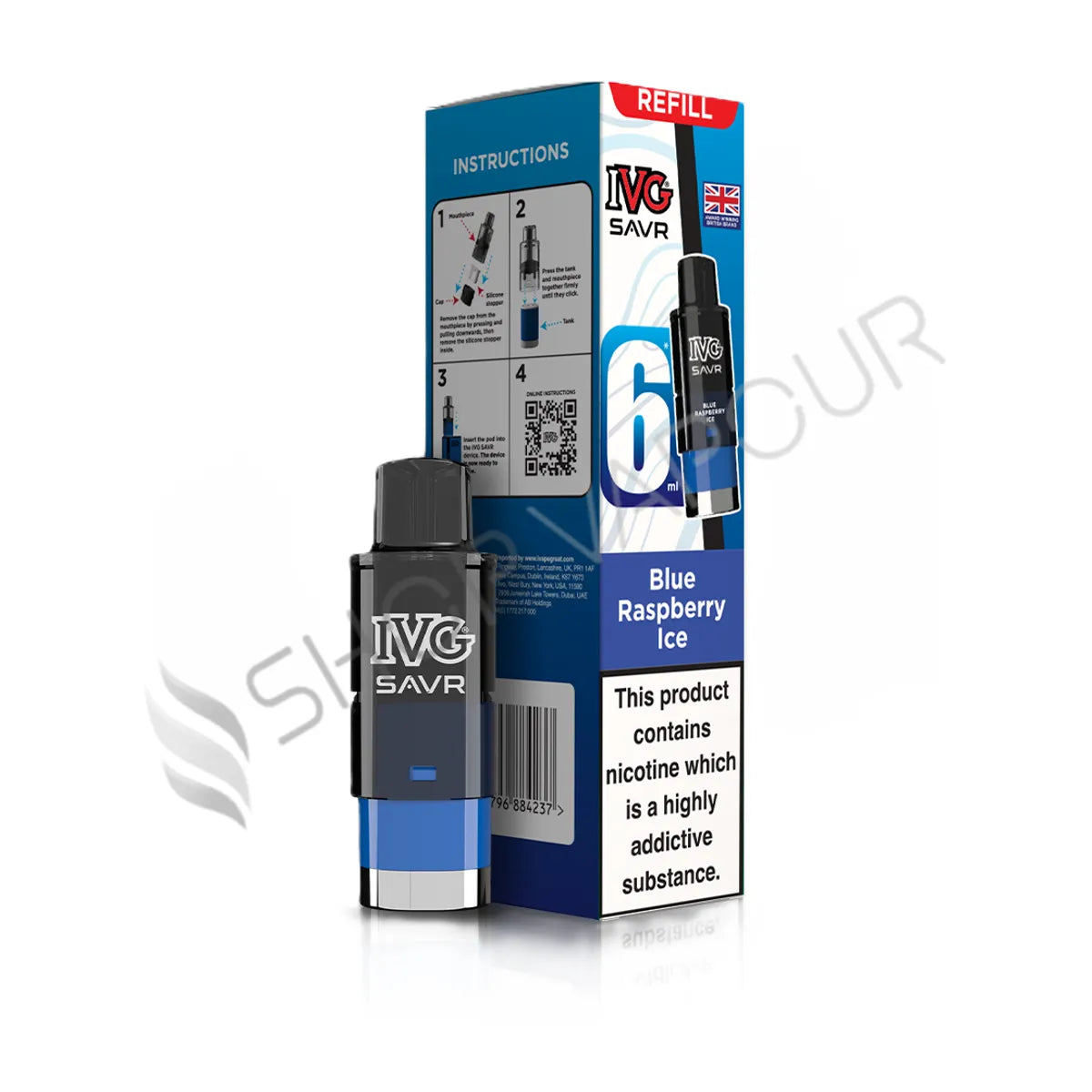 Blue Raspberry Ice SAVR Prefilled Pod & Refill by IVG