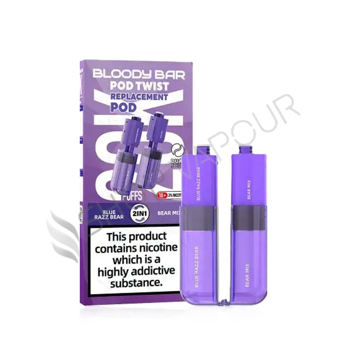 Blue Razz Bear / Bear Mix Ultra Twist 20K Prefilled Pod & Refill by Bloody Bar