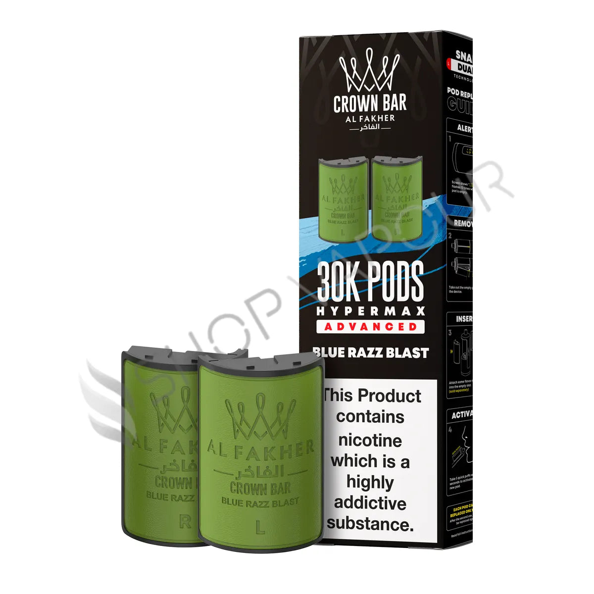 Blue Razz Blast 30K Hypermax Prefilled Pod & Refill by Al Fakher