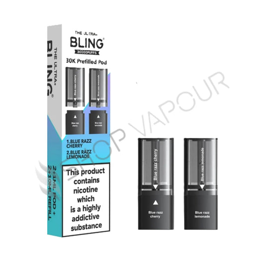 Blue Razz Cherry / Blue Razz Lemonade Ultra Plus 30K Prefilled Pod & Refill by The Bling