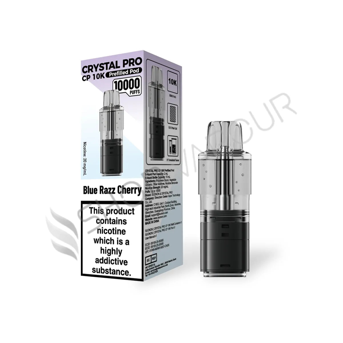 Blue Razz Cherry CP 10K Prefilled Pod & Refill by Crystal Pro