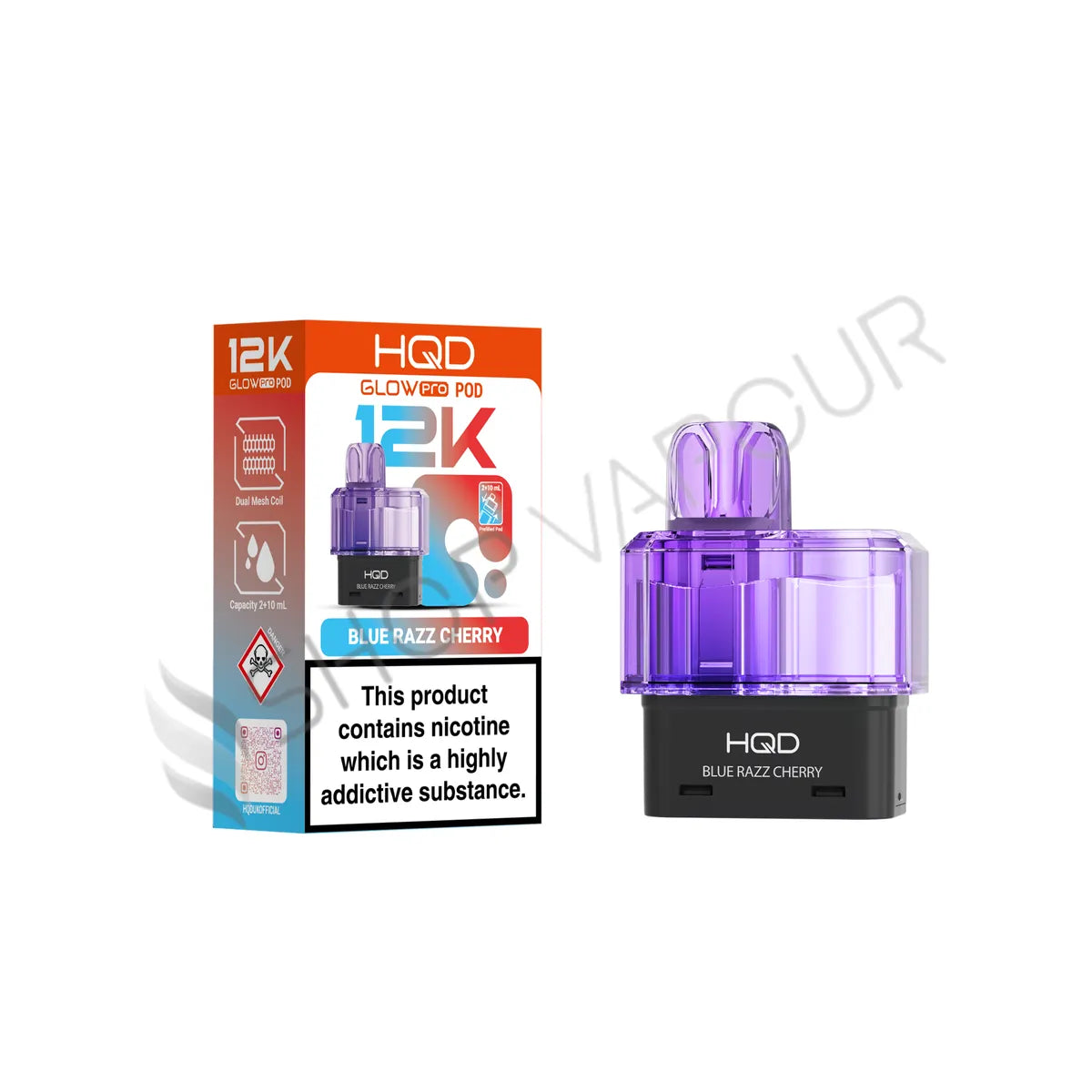 Blue Razz Cherry Glow Pro 12K Prefilled Pod & Refill by HQD