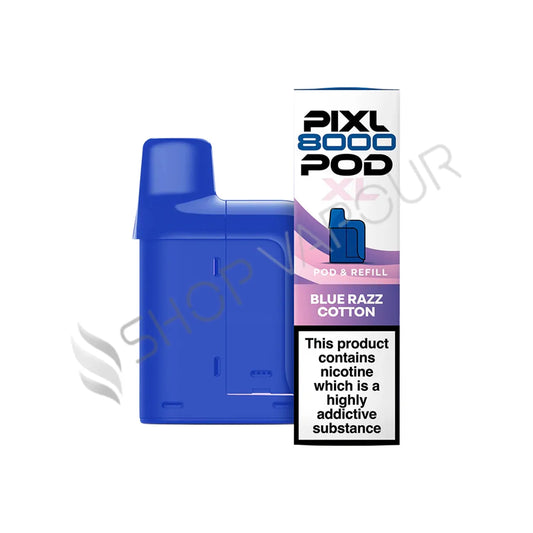 Blue Razz Cotton Pixl 8000 Prefilled Pod & Refill by Pixl