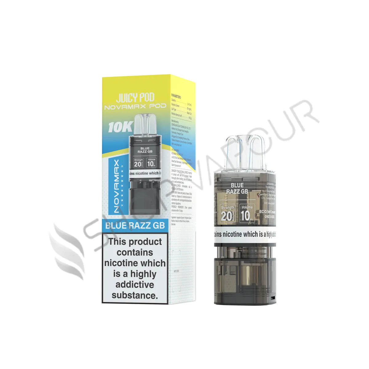 Blue Razz GB Novamax 10K Prefilled Pod & Refill by Juicy Pod