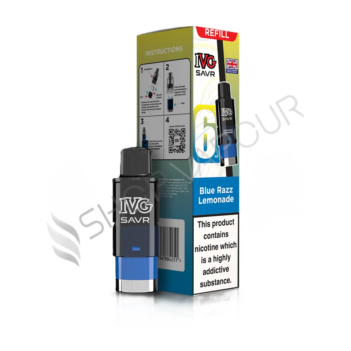 Blue Razz Lemonade SAVR Prefilled Pod & Refill by IVG