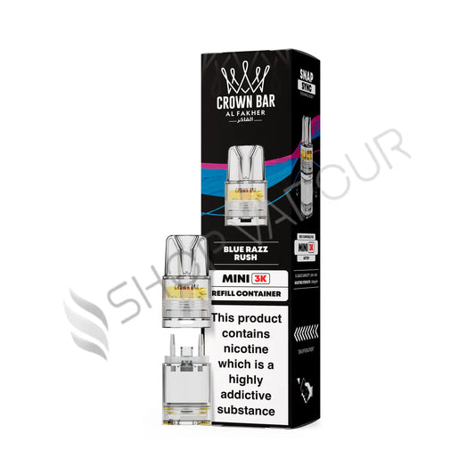 Blue Razz Rush Crown Bar Mini 3K Prefilled Pod & Refill by Al Fakher