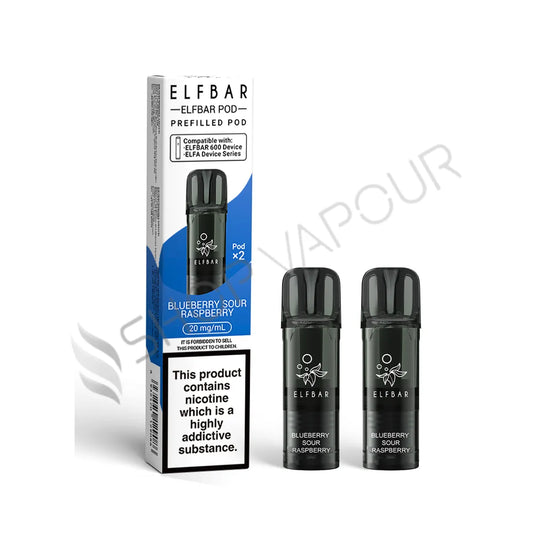Blue Sour Raspberry 600 Prefilled Pods by Elf Bar