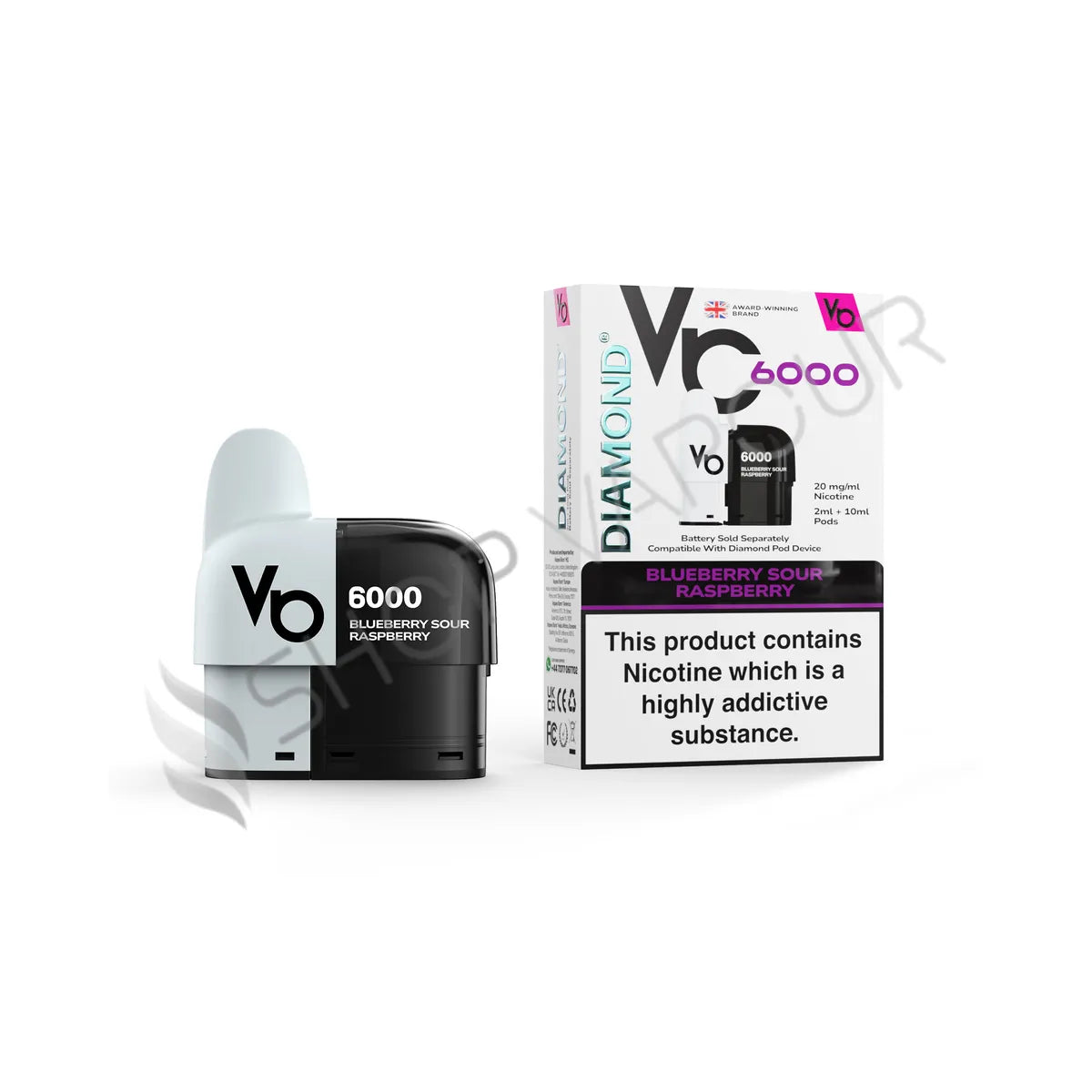 Vapes Bars Diamond 6000 Prefilled Pod Kit - Blue Sour Raspberry