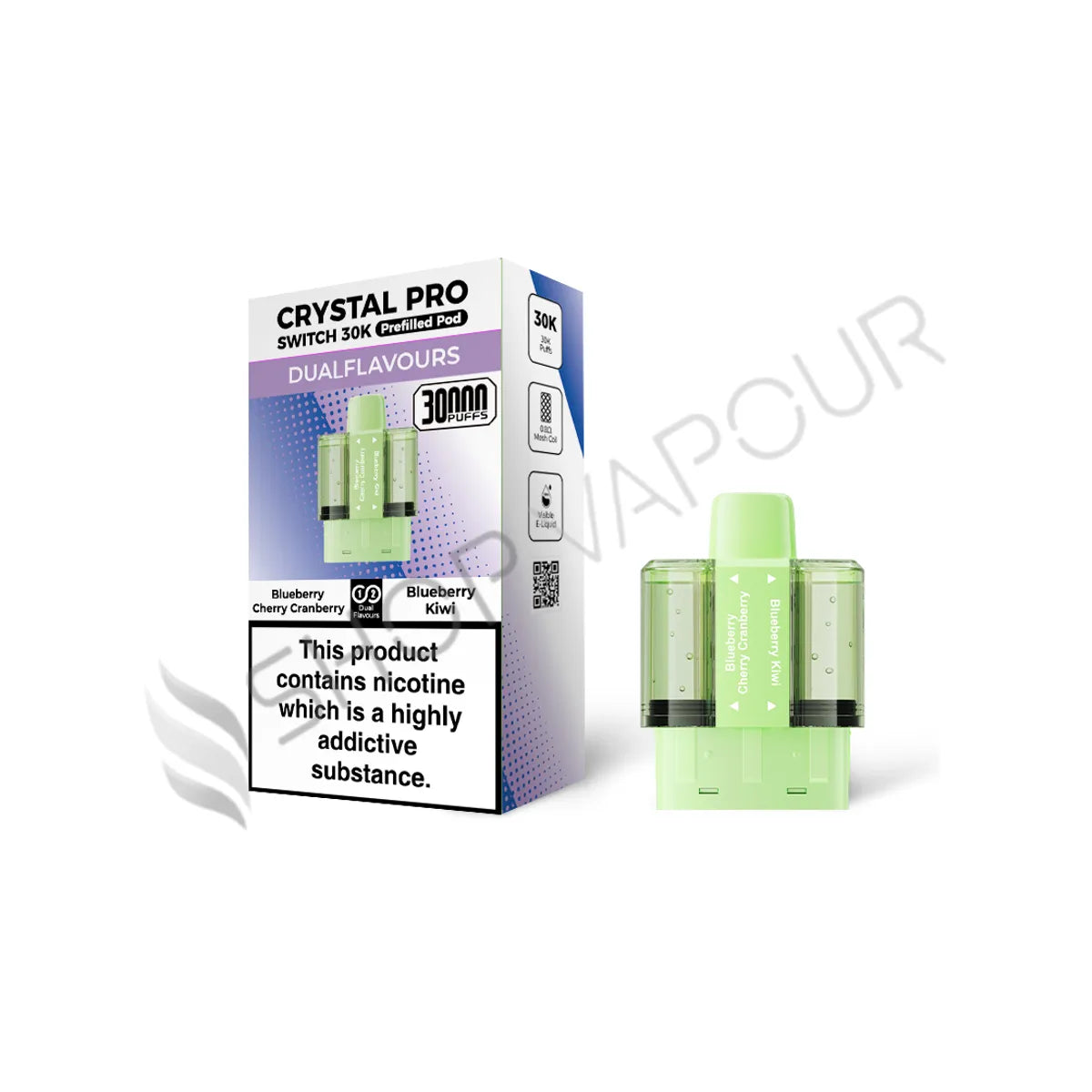 Blueberry Cherry Cranberry / Blueberry Kiwi Switch 30K Prefilled Pods by Crystal Pro