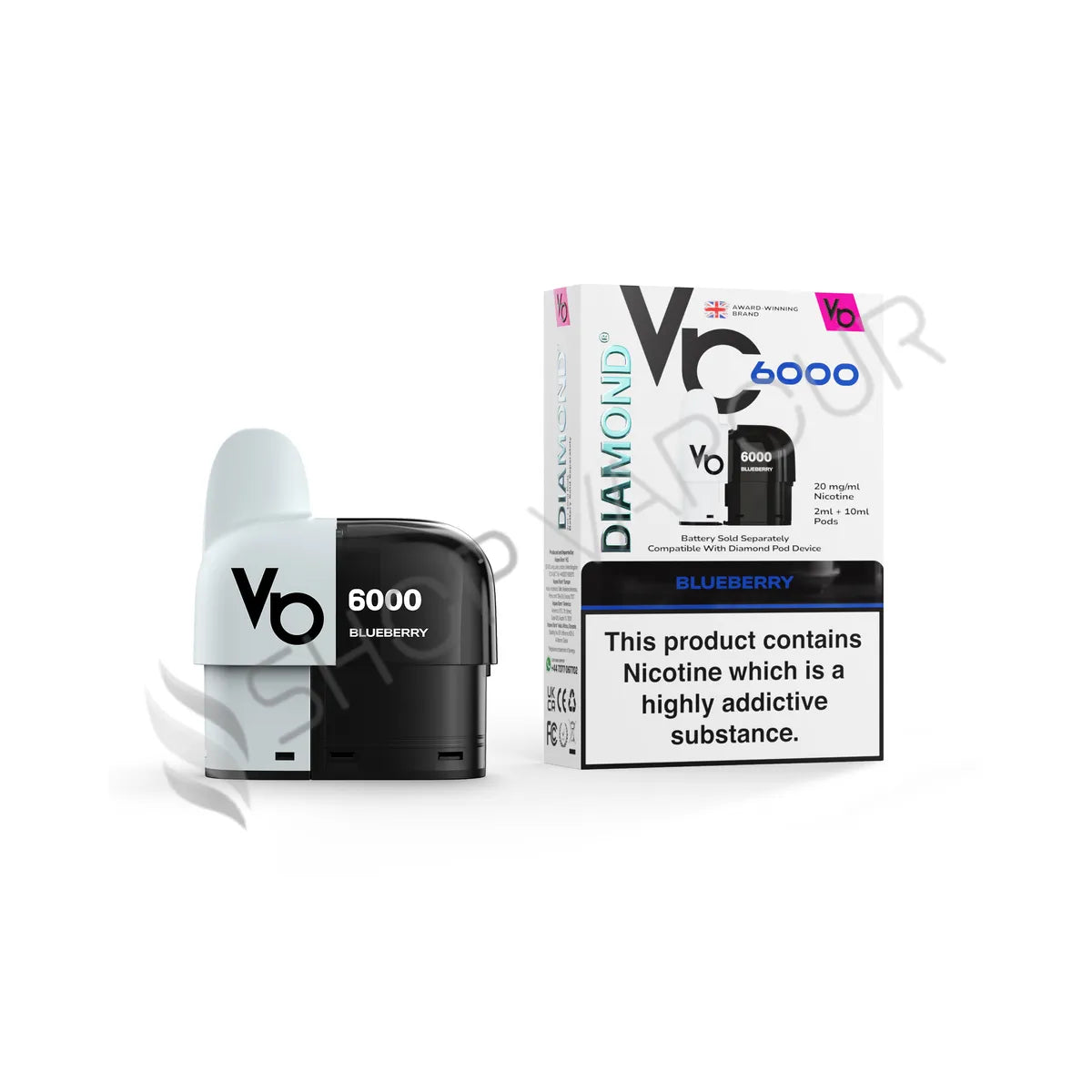 Vapes Bars Diamond 6000 Prefilled Pod Kit - Blueberry