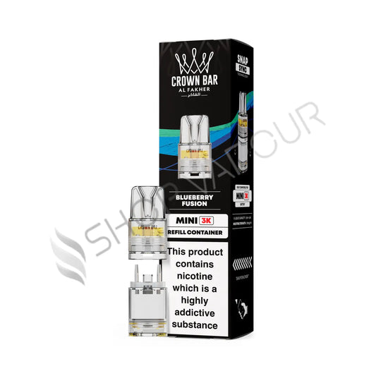 Blueberry Fusion Crown Bar Mini 3K Prefilled Pod & Refill by Al Fakher