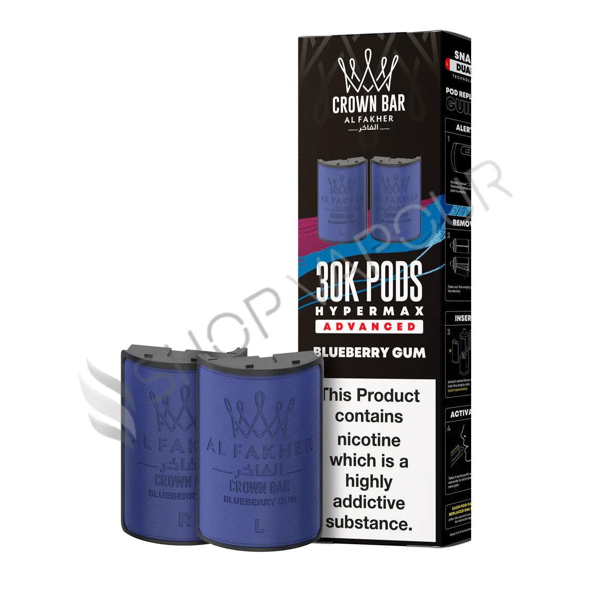 Blueberry Gum 30K Hypermax Prefilled Pod & Refill by Al Fakher