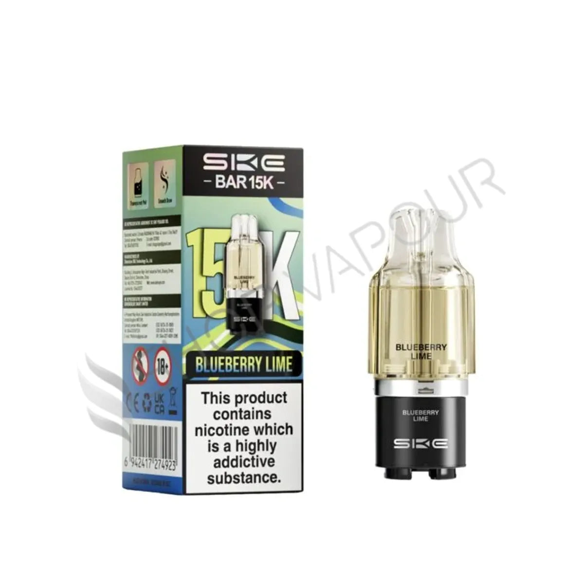 Blueberry Lime Bar 15K Prefilled Pod & Refill by SKE