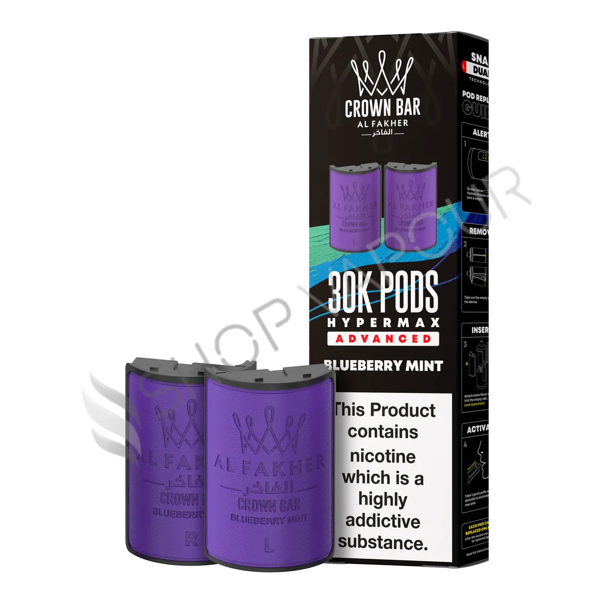 Blueberry Mint 30K Hypermax Prefilled Pod & Refill by Al Fakher