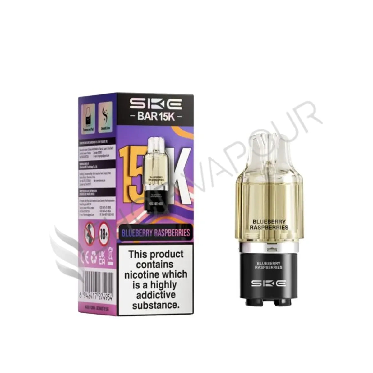 Blueberry Raspberries Bar 15K Prefilled Pod & Refill by SKE