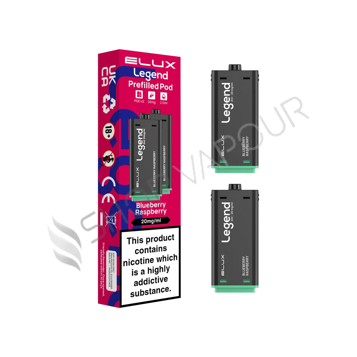 Blueberry Raspberry 1500 Prefilled Pods by Elux Legend