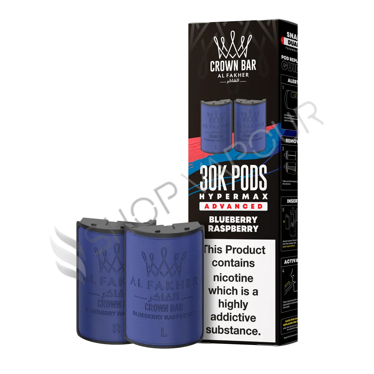 Blueberry Raspberry 30K Hypermax Prefilled Pod & Refill by Al Fakher