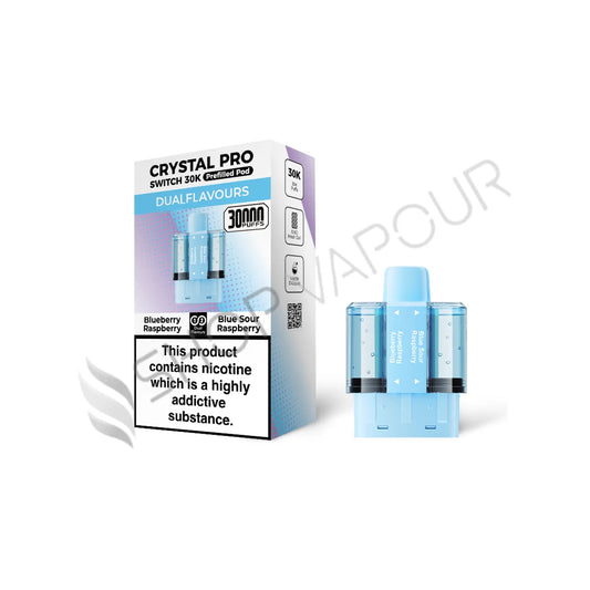 Blueberry Raspberry / Blueberry Sour Raspberry Switch 30K Prefilled Pods by Crystal Pro