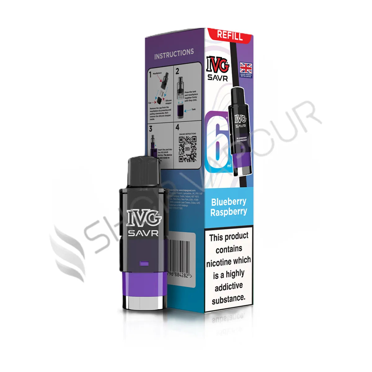 Blueberry Raspberry SAVR Prefilled Pod & Refill by IVG