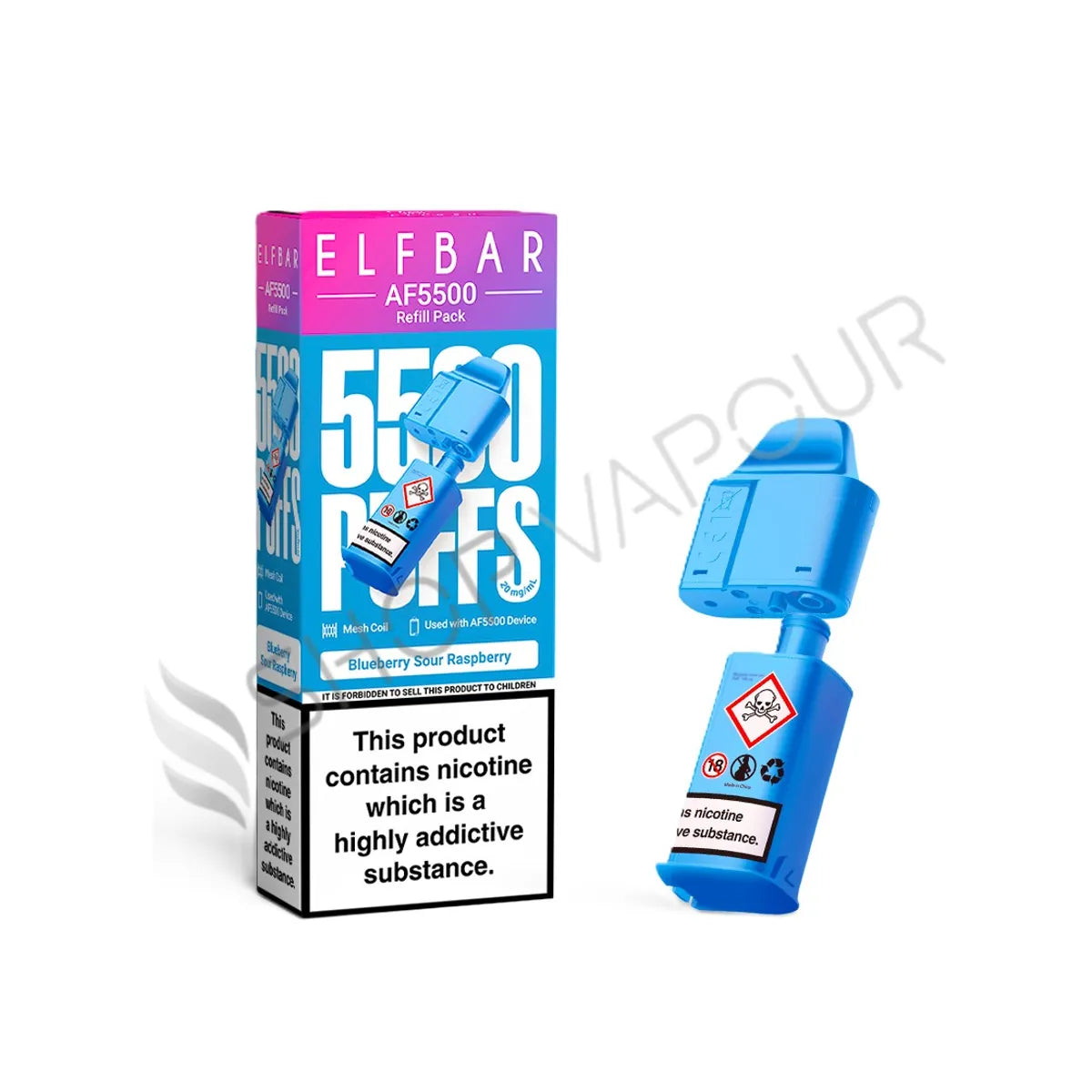 Blueberry Sour Raspberry AF5000 Prefilled Pod & Refill by Elf Bar