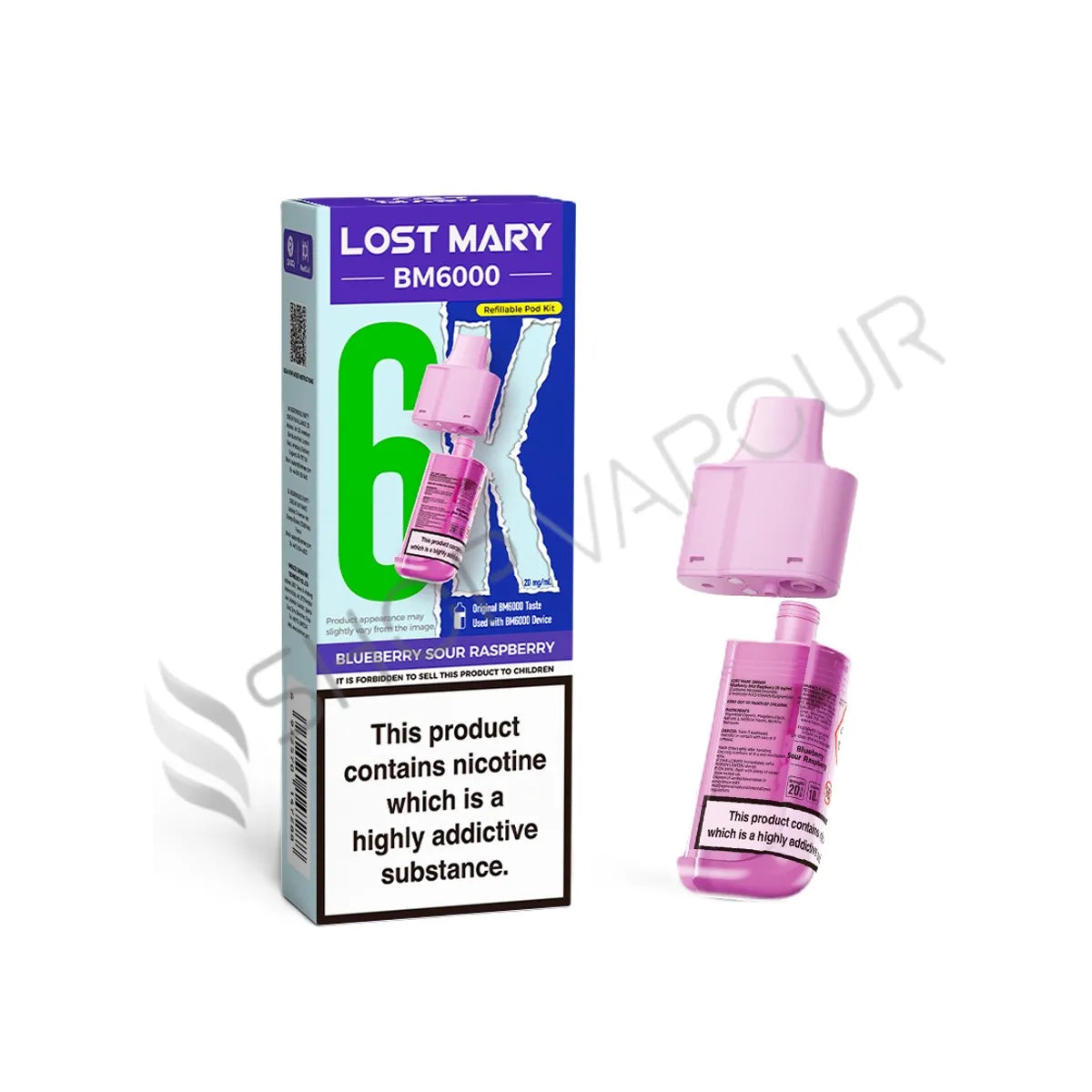 Blueberry Sour Raspberry BM6000 Prefilled Pod & Refill by Lost Mary
