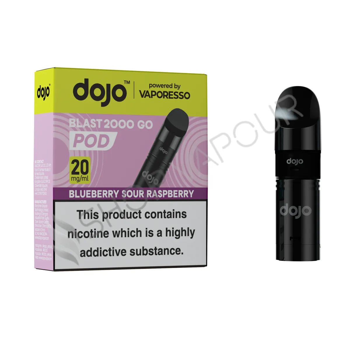 Blueberry Sour Raspberry Dojo Blast 2000 Go Prefilled Pod & Refill by Vaporesso