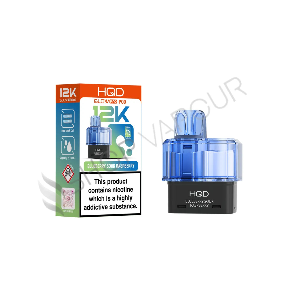Blueberry Sour Raspberry Glow Pro 12K Prefilled Pod & Refill by HQD