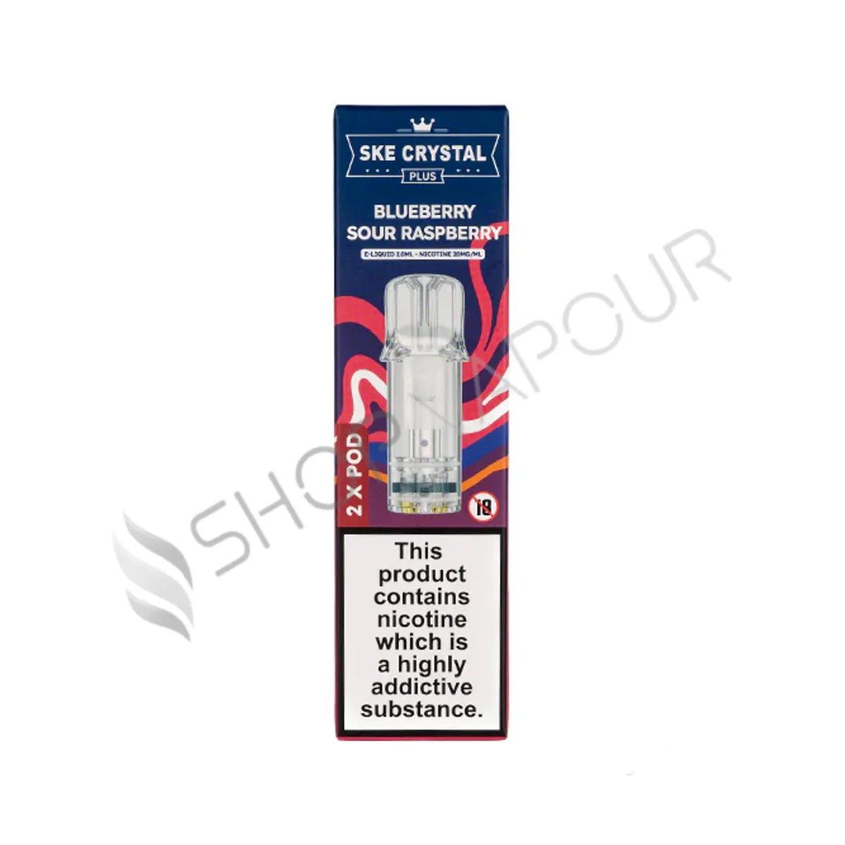 Blueberry Sour Raspberry Crystal Plus Prefilled Pods by SKE