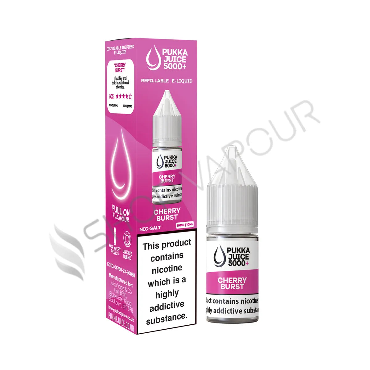 Cherry Burst Nic Salt E-Liquid by Pukka Juice 5000+