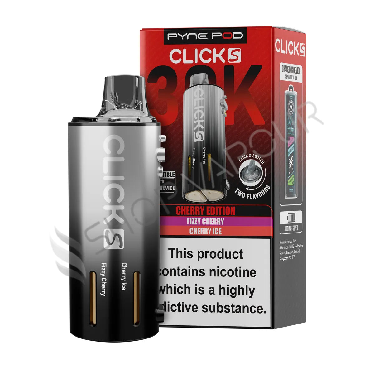 Cherry Edition Click S 30K Prefilled Pod & Refill by Pyne Pod