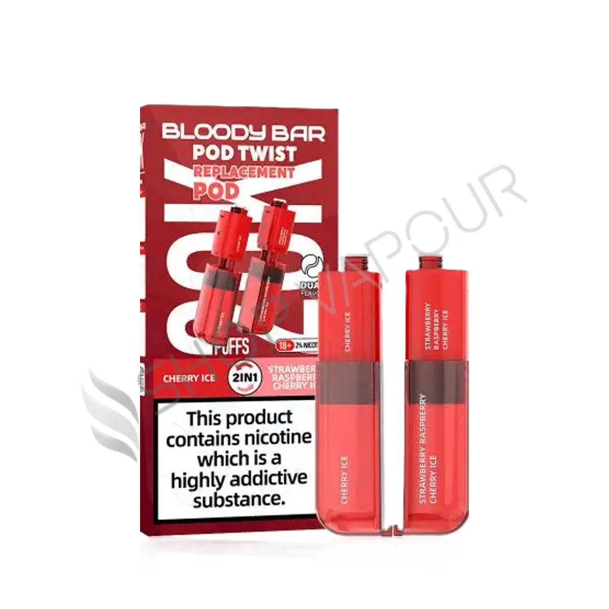 Cherry Ice / Strawberry Raspberry Cherry Ultra Twist 20K Prefilled Pod & Refill by Bloody Bar