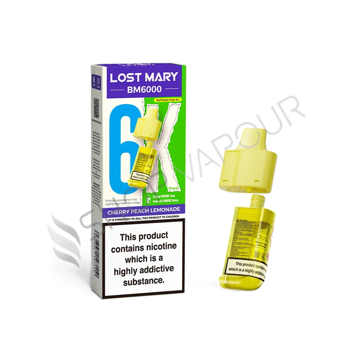 Cherry Peach Lemonade BM6000 Prefilled Pod & Refill by Lost Mary