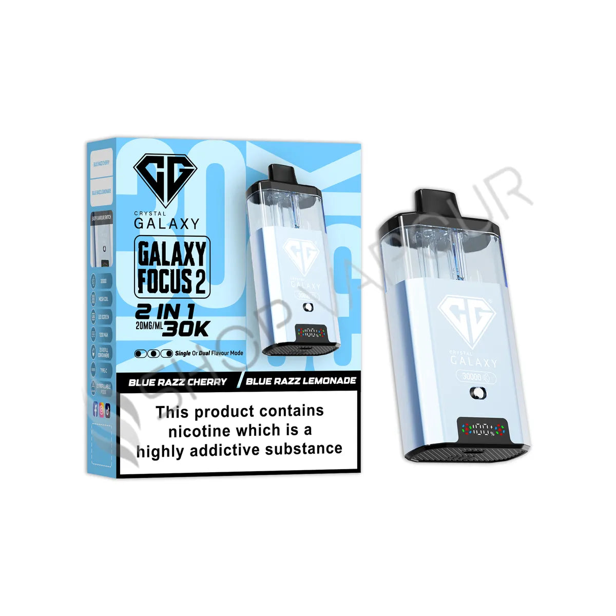 Crystal Galaxy Focus 2 30K Prefilled Pod Kit - Blue Razz Cherry Blue Razz Lemonade