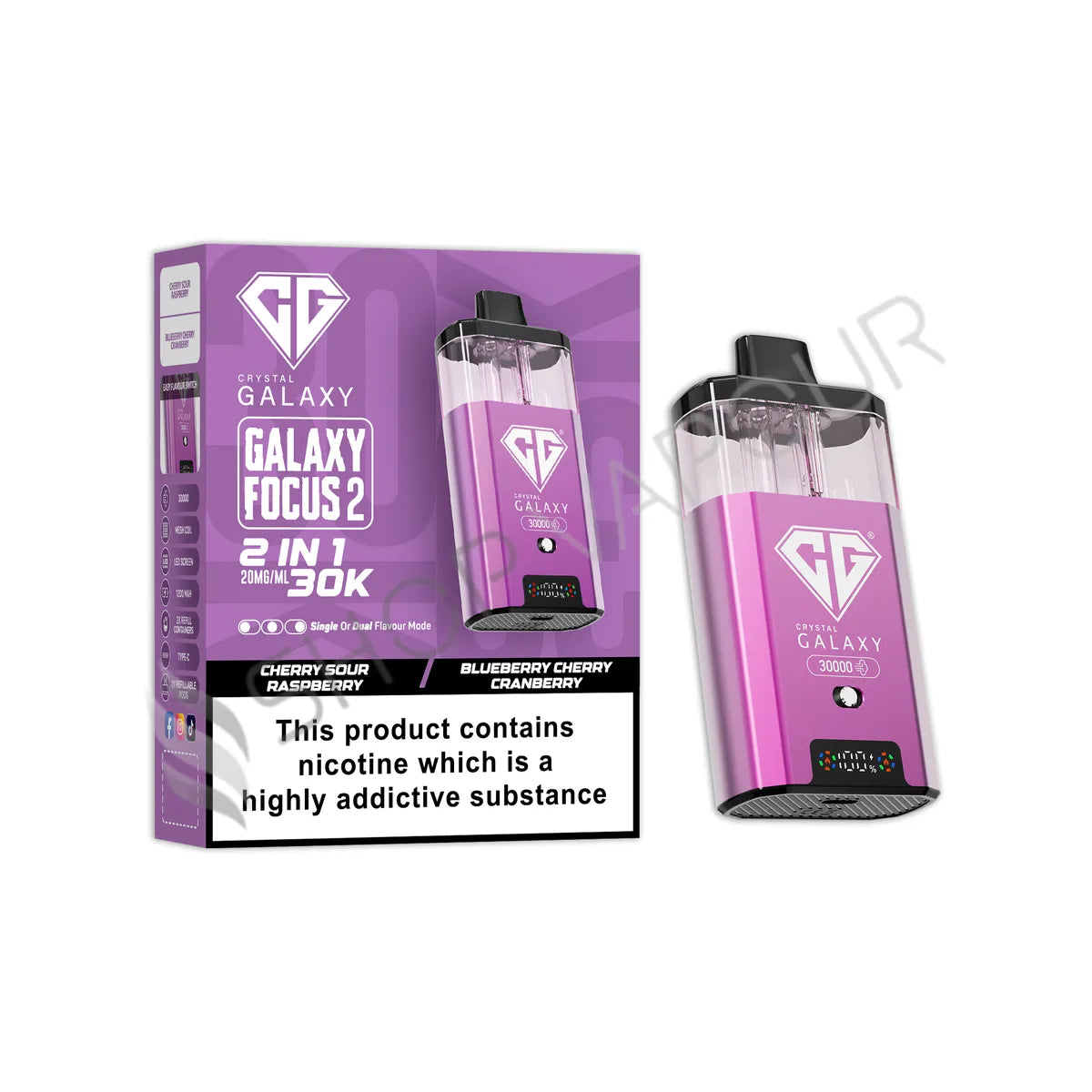 Crystal Galaxy Focus 2 30K Prefilled Pod Kit - Cherry Sour Raspberry Blueberry Cherry Cranberry