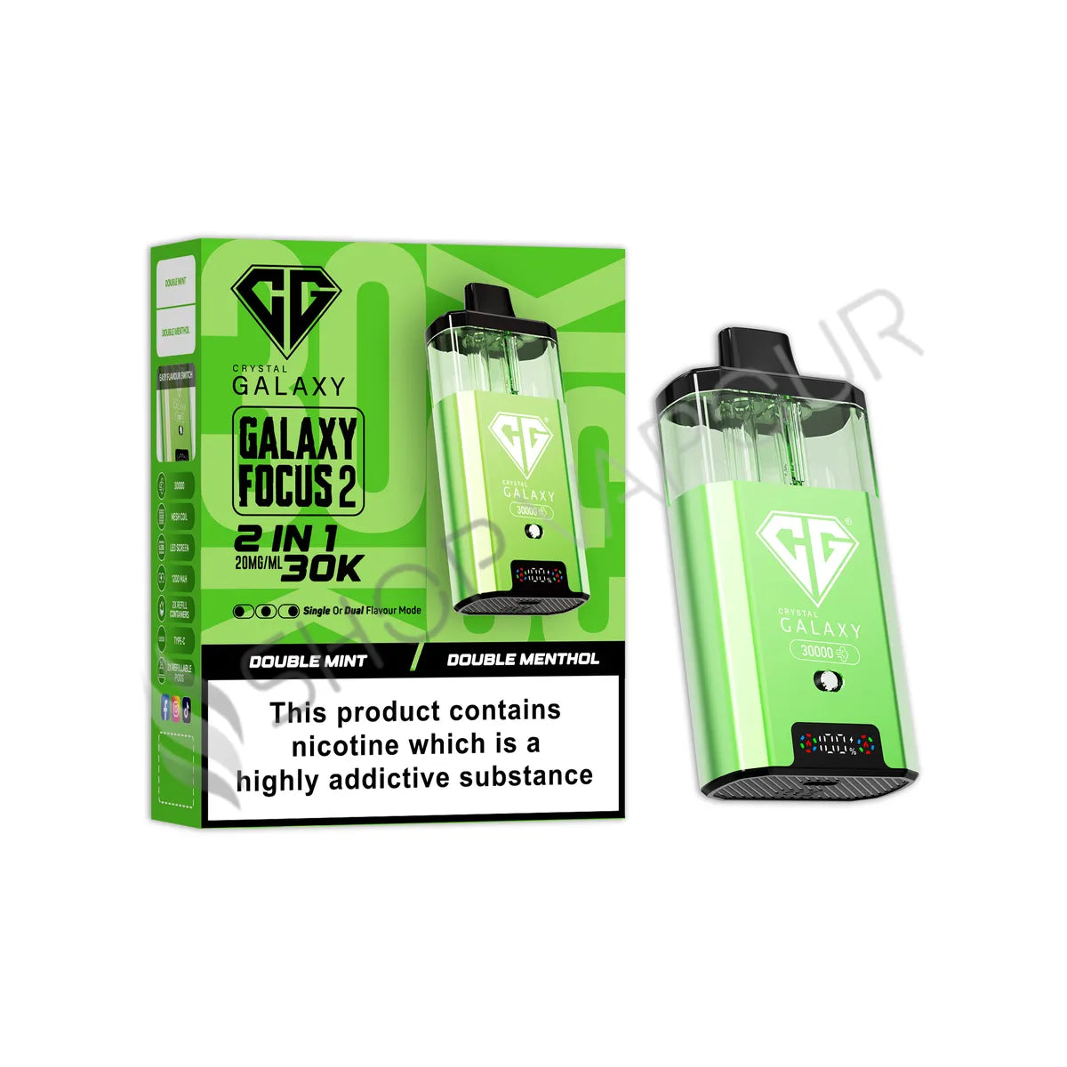 Crystal Galaxy Focus 2 30K Prefilled Pod Kit - Double Mint Double Menthol