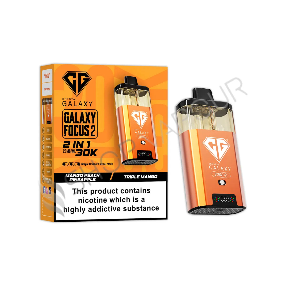 Crystal Galaxy Focus 2 30K Prefilled Pod Kit - Mango Peach Pineapple Triple Mango 
